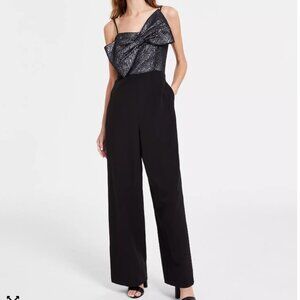 NWT ANNE KLEIN Straight Leg Jumpsuit With Bow Bodice SZ 2
